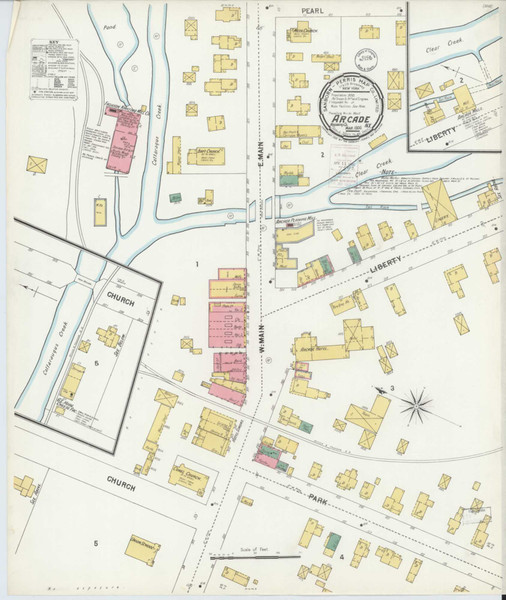 Arcade New York 1900 - Fire Insurance Index - Old Map Reprint