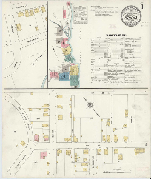 Athens New York 1912 - Fire Insurance Index - Old Map Reprint