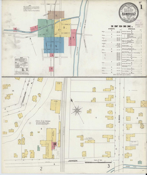 Bainbridge New York 1903 - Fire Insurance Index - Old Map Reprint