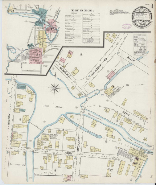 Ballston Spa New York 1887 - Fire Insurance Index - Old Map Reprint