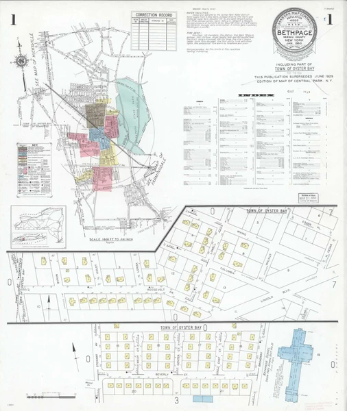 Bethpage New York 1950 - Fire Insurance Index - Old Map Reprint