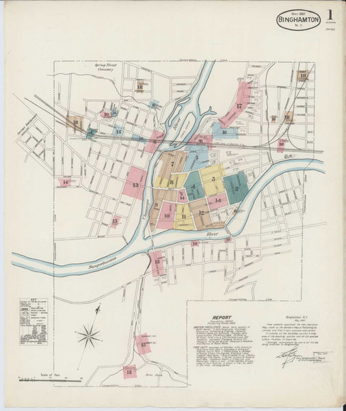 Binghamton New York 1887 - Fire Insurance Index - Old Map Reprint