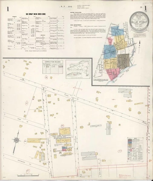 Blue Point New York 1941 - Fire Insurance Index - Old Map Reprint