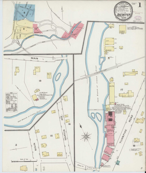 Brewster New York 1893 - Fire Insurance Index - Old Map Reprint