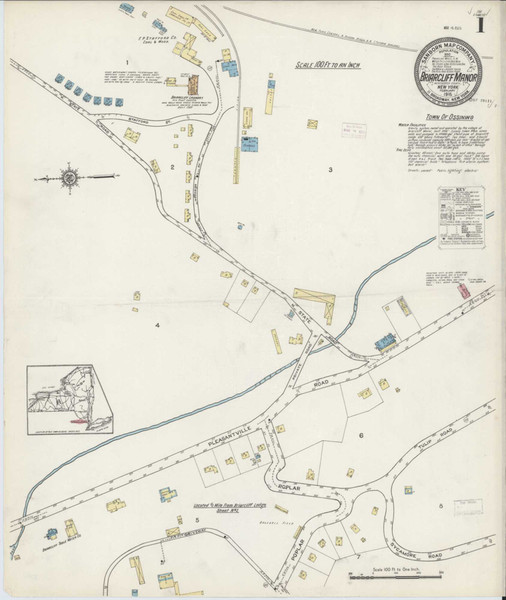 Briarcliff Manor New York 1915 - Fire Insurance Index - Old Map Reprint