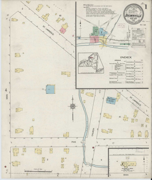 Brownville New York 1915 - Fire Insurance Index - Old Map Reprint