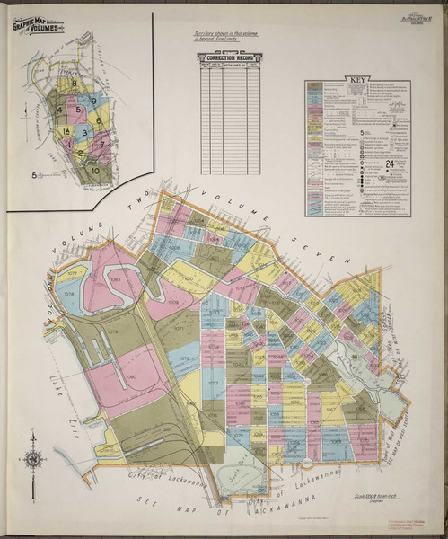 Buffalo New York 1940 V10 - Fire Insurance Index - Old Map Reprint