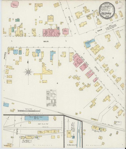 Caledonia New York 1897 - Fire Insurance Index - Old Map Reprint