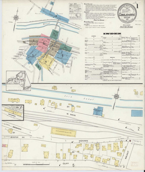 Canajoharie New York 1915 - Fire Insurance Index - Old Map Reprint