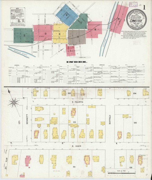 Canisteo New York 1909 - Fire Insurance Index - Old Map Reprint