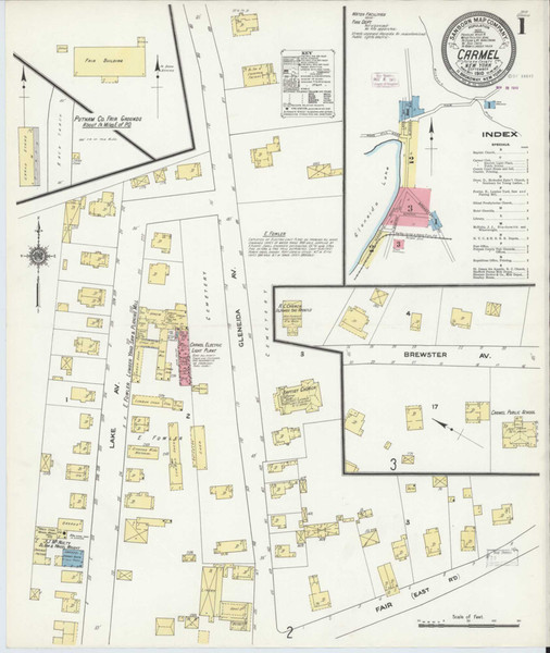 Carmel New York 1910 - Fire Insurance Index - Old Map Reprint