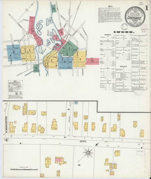 Carthage New York 1902 - Fire Insurance Index - Old Map Reprint