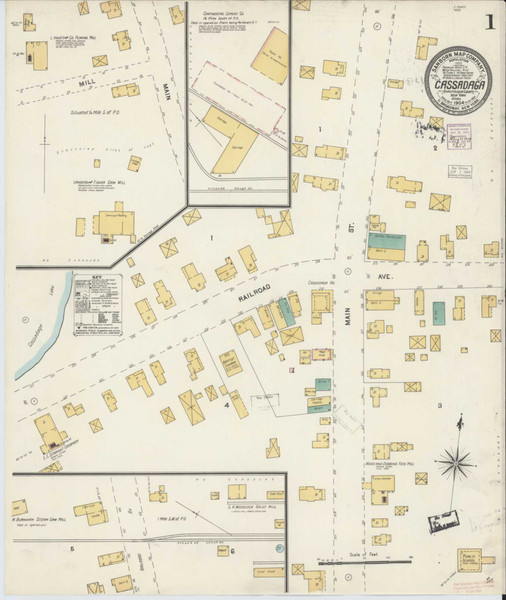 Cassadaga New York 1904 - Fire Insurance Index - Old Map Reprint