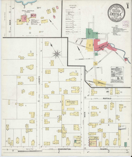 Castile New York 1905 - Fire Insurance Index - Old Map Reprint