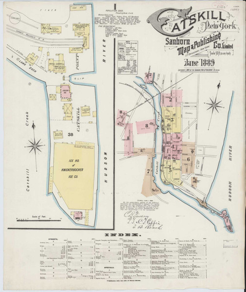 Catskill New York 1889 - Fire Insurance Index - Old Map Reprint