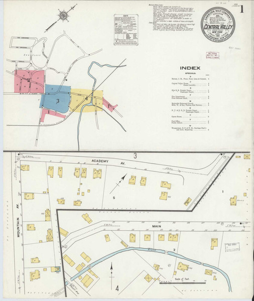 Central Valley New York 1911 - Fire Insurance Index - Old Map Reprint