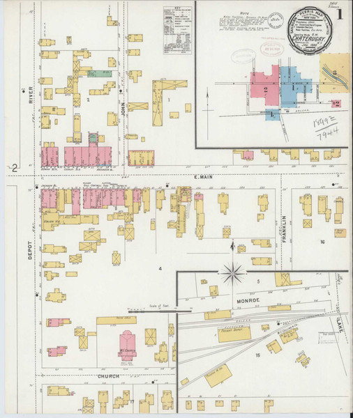 Chateaugay New York 1899 - Fire Insurance Index - Old Map Reprint