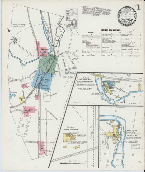 Chatham New York 1892 - Fire Insurance Index - Old Map Reprint