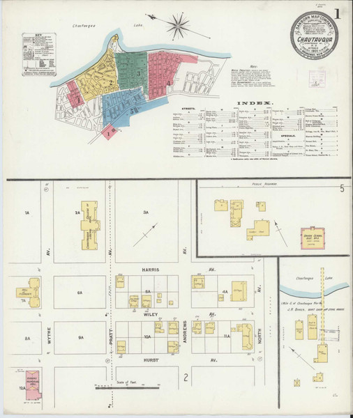 Chautauqua New York 1906 - Fire Insurance Index - Old Map Reprint