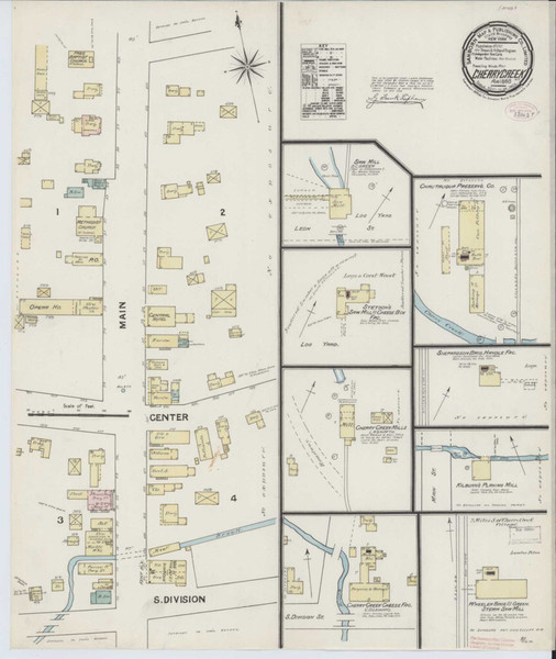 Cherry Creek New York 1888 - Fire Insurance Index - Old Map Reprint