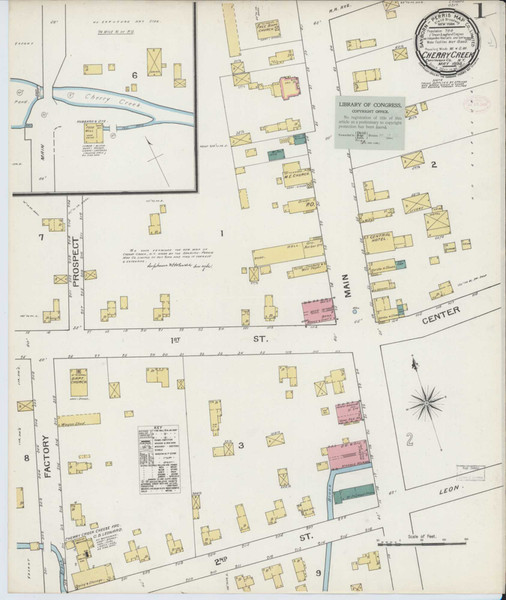 Cherry Creek New York 1893 - Fire Insurance Index - Old Map Reprint