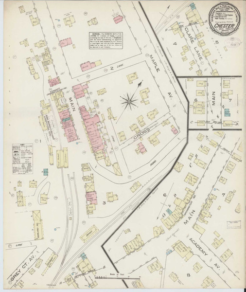 Chester New York 1884 - Fire Insurance Index - Old Map Reprint