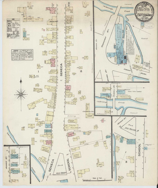Chittenango New York 1884 - Fire Insurance Index - Old Map Reprint
