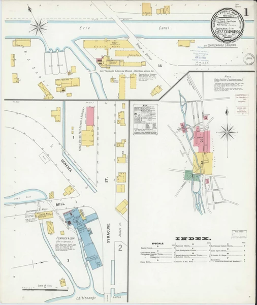 Chittenango New York 1900 - Fire Insurance Index - Old Map Reprint