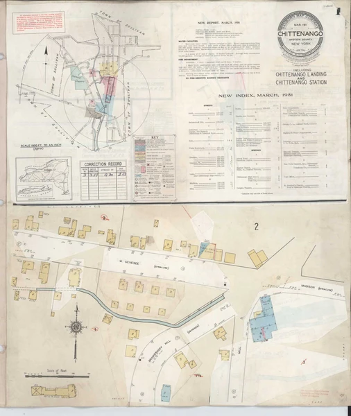 Chittenango New York 1951 - Fire Insurance Index - Old Map Reprint