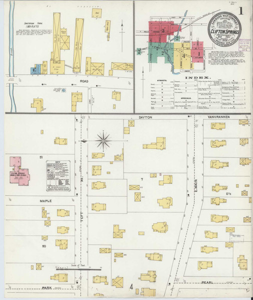 Clifton Springs New York 1906 - Fire Insurance Index - Old Map Reprint