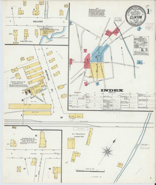 Clinton New York 1904 - Fire Insurance Index - Old Map Reprint
