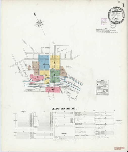 Clyde New York 1901 - Fire Insurance Index - Old Map Reprint