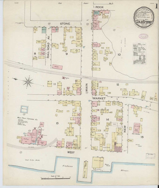 Cold Spring New York 1887 - Fire Insurance Index - Old Map Reprint