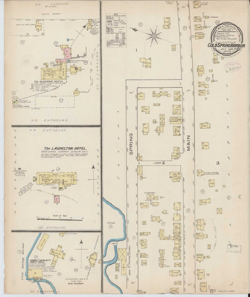 Cold Spring Harbor New York 1885 - Fire Insurance Index - Old Map Reprint