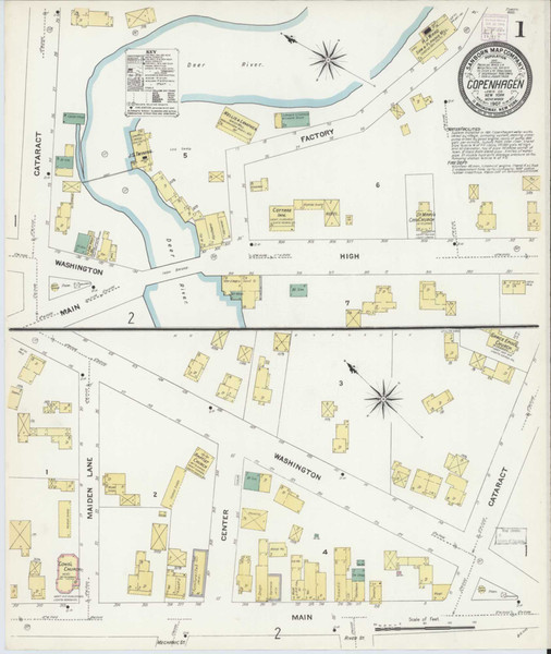 Copenhagen New York 1907 - Fire Insurance Index - Old Map Reprint