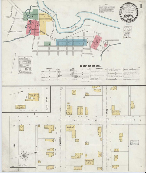 Corinth New York 1900 - Fire Insurance Index - Old Map Reprint