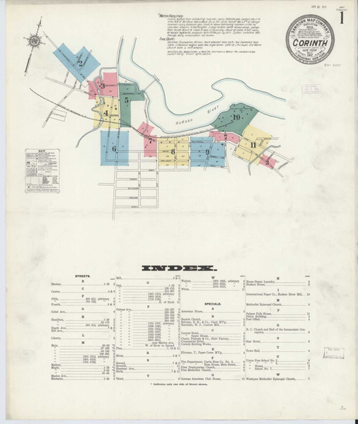 Corinth New York 1912 - Fire Insurance Index - Old Map Reprint