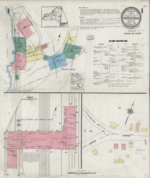 Croton-On-Hudson New York 1924 - Fire Insurance Index - Old Map Reprint