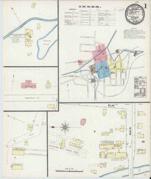 Cuba New York 1891 - Fire Insurance Index - Old Map Reprint