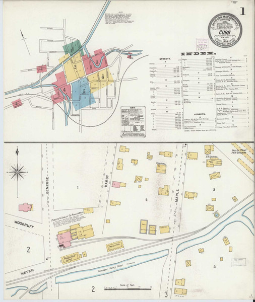 Cuba New York 1904 - Fire Insurance Index - Old Map Reprint