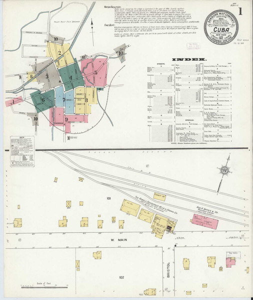 Cuba New York 1912 - Fire Insurance Index - Old Map Reprint