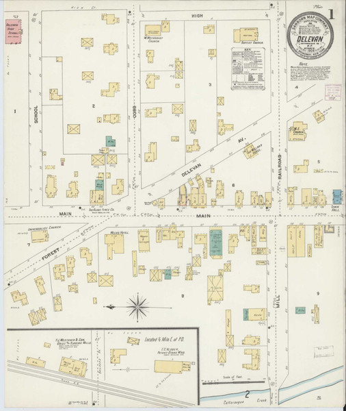 Delevan New York 1906 - Fire Insurance Index - Old Map Reprint