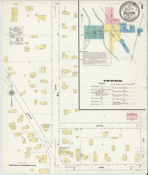 Delevan New York 1912 - Fire Insurance Index - Old Map Reprint