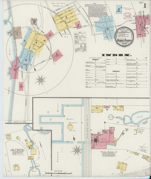 Dobbs Ferry New York 1894 - Fire Insurance Index - Old Map Reprint