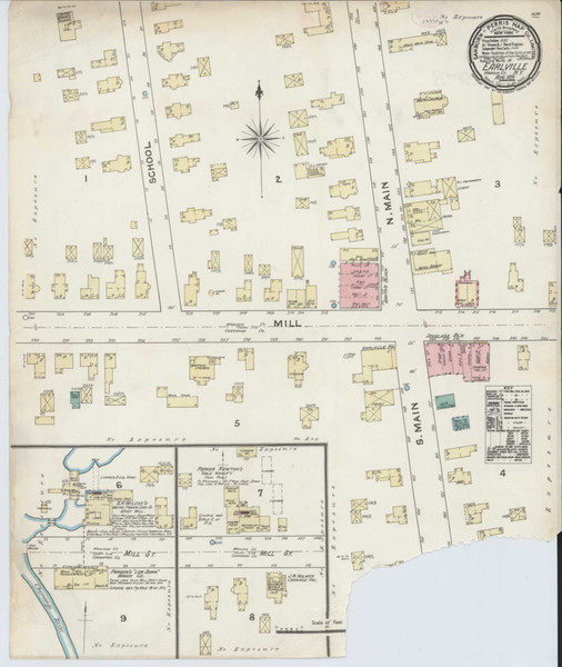Earlville New York 1891 - Fire Insurance Index - Old Map Reprint