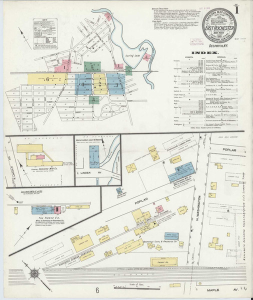 East Rochester New York 1910 - Fire Insurance Index - Old Map Reprint