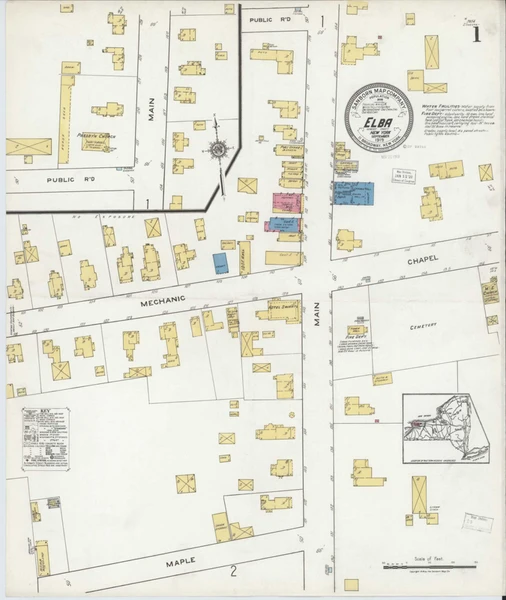 Elba New York 1919 - Fire Insurance Index - Old Map Reprint