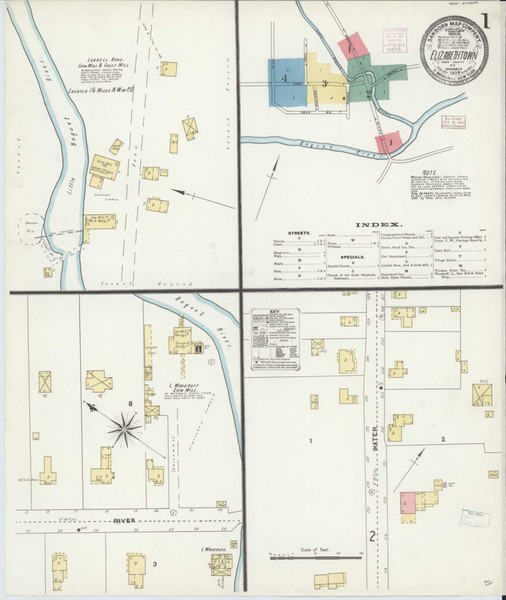 Elizabethtown New York 1906 - Fire Insurance Index - Old Map Reprint