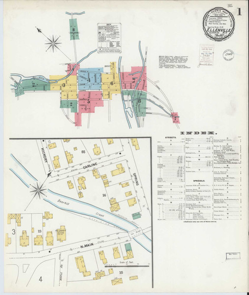 Ellenville New York 1900 - Fire Insurance Index - Old Map Reprint