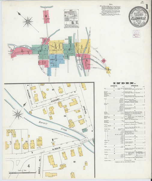 Ellenville New York 1905 - Fire Insurance Index - Old Map Reprint